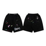 Gallery Dept Shorts Hand Painted Splash Ink Color Matching Casual Shorts