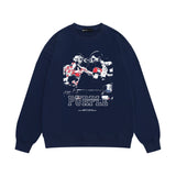 Purple Brand Sweatshirt Loose Crew Neck Boxing Pattern Sweater