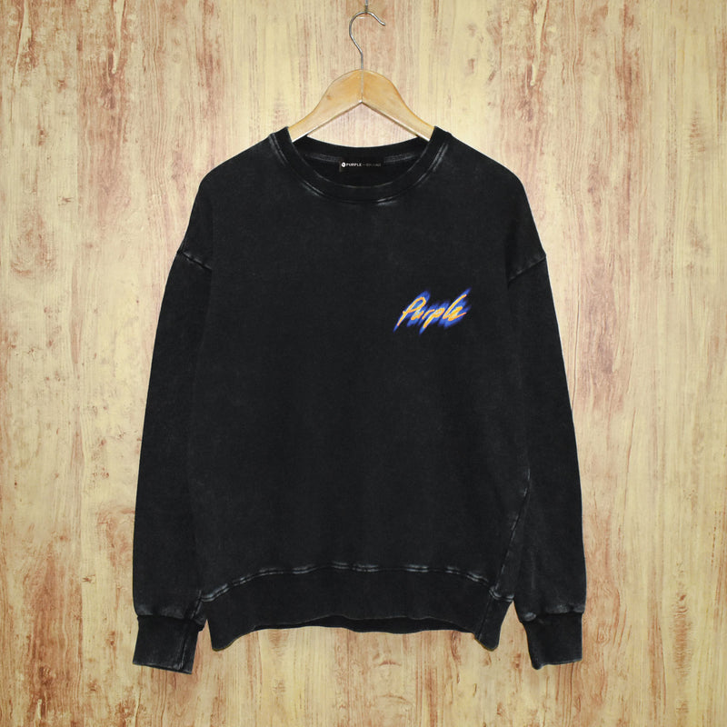 Purple Brand Distressed Sweatshirt Retro Vintage Crew Neck Sweater