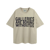 Gallery Dept T Shirts Short Sleeve T-shirt Gallery Dept Letters Print Washed and Worn Men and Women