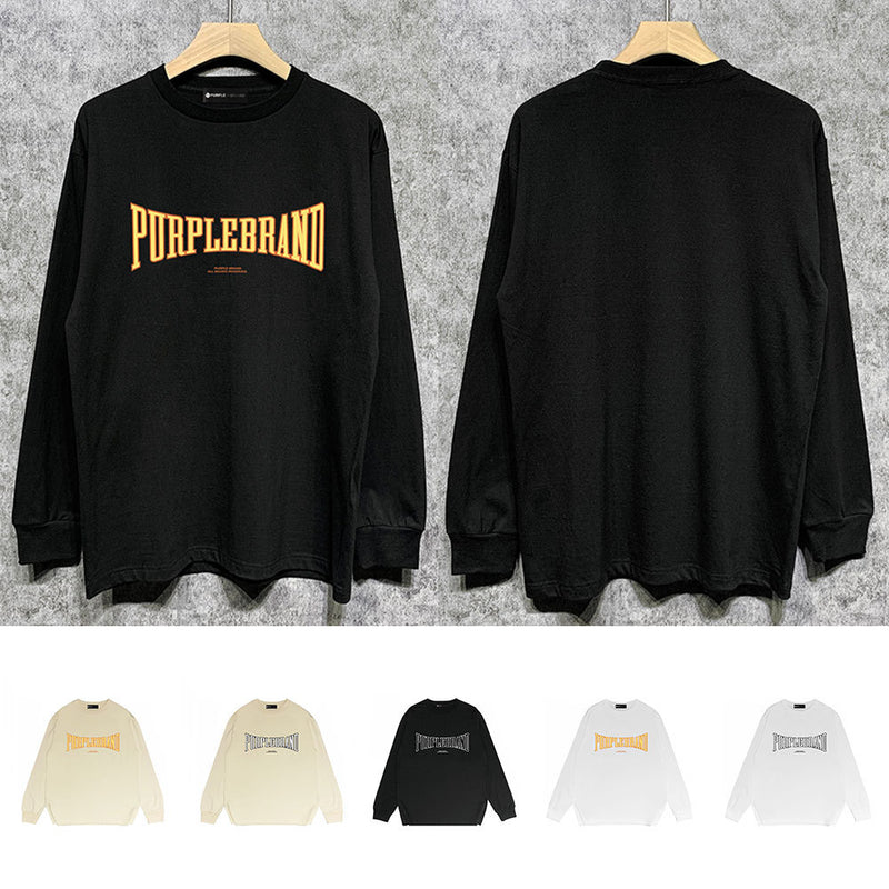 Purple Brand Long Sleeve T-Shirt Fashion Loose Long Sleeve Top