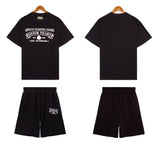 Denim Tears Outfit: T Shirt/Shorts (Separate Purchase Options) Short Sleeve T-shirt Men and Women Sports Shorts Suit