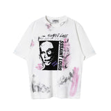 Mens Vintage T-Shirts vintage Washed Old Short Sleeves Loose Crew Neck