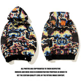 Bathing Ape Hoodie Thermal Imaging Camouflage Shark Hooded Cardigan Zip Sweater Jacket