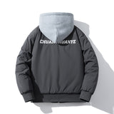 Men Vintage Jackets Jacket Loose Baseball Jacket Padded Flight Suit Hooded Jacket