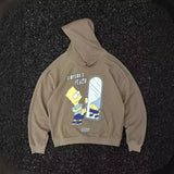Mens Vintage T-Shirts Vintage Hooded Loose Sweater Vintage Simpson Trendy Brand Vintage