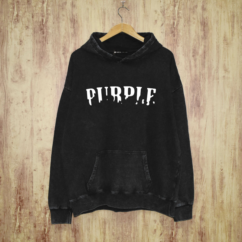 Purple Brand Distressed Hoodie Fashion Old Loose Hooded Sweater