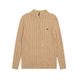 Ralph Lauren Knitted sweaters RL pony embroidered sweater half-height zip-up knitted sweater
