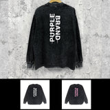 Purple Brand Distressed Long Sleeve Shirt Fashion Distressed Loose Long-sleeved Top
