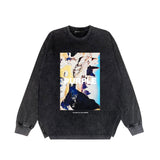 Purple Brand Distressed Long Sleeve Shirt Fashion Distressed Loose Long-sleeved Top