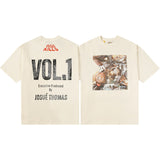 Gallery Dept T-Shirt Hand Painted Ink Splashing Alphabet Washed Retro Short Sleeve T-Shirt