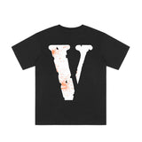 Vlone T Shirts Letter Teenagers Ordinary Loose Large Half Sleeve T-shirt