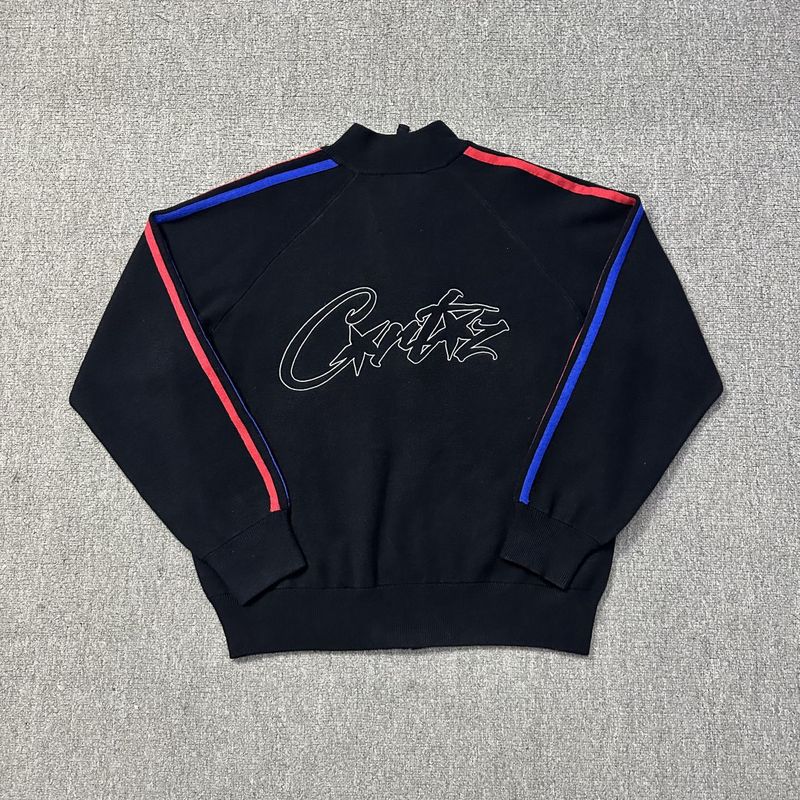Corteiz Jacket Zipper Red and Blue Hem Cardigan