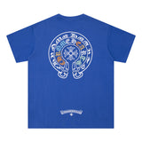 CHH Chrome Heart T Shirts Horseshoe Patch Embroidery Short Sleeve T-Shirt