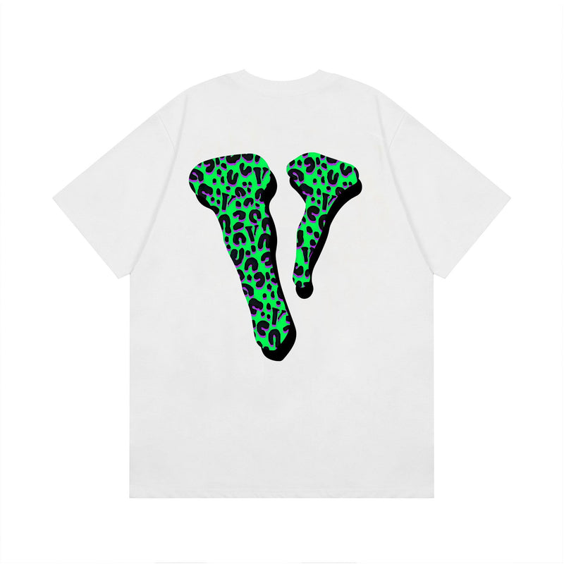 Vlone T Shirt Spring/Summer Pattern Crew Neck Short Sleeve