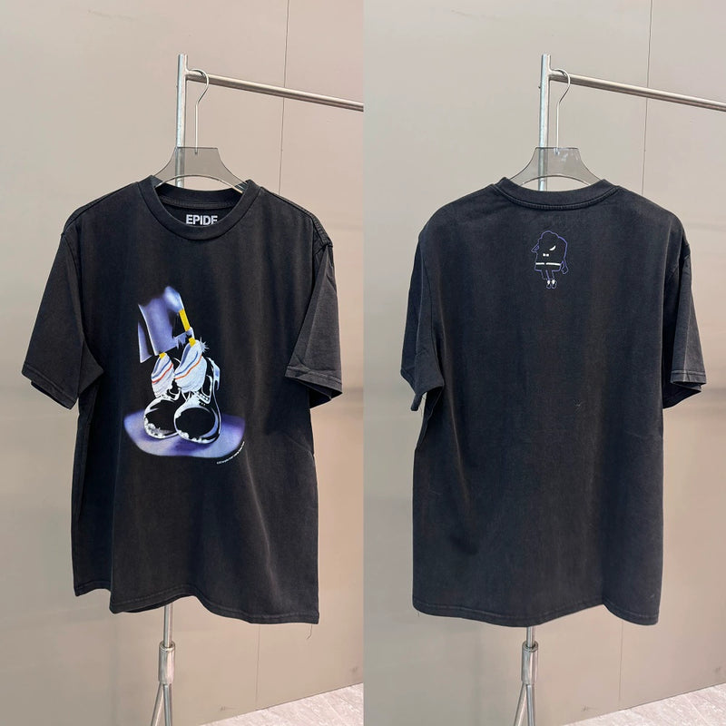 Men Vintage T-Shirts Michael Jackson Acid Washed Tee