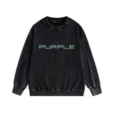 Purple Brand Distressed Sweatshirt Retro Vintage Crew Neck Sweater