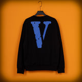 Vlone Sweatshirts Autumn and Winter Letter Big V Crew Neck Pullover Male
