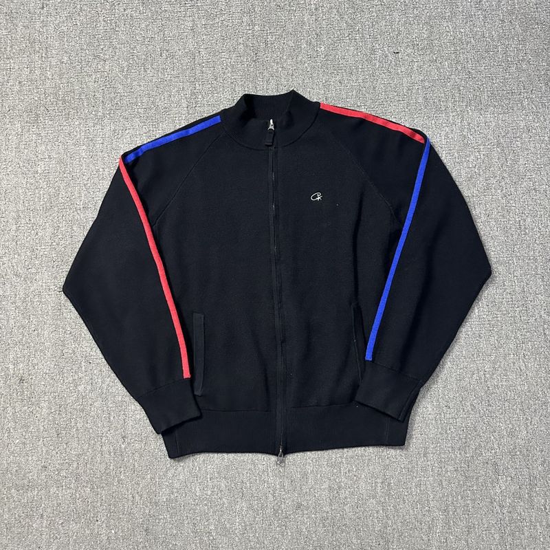 Corteiz Jacket Zipper Red and Blue Hem Cardigan