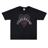 Rock Star T Shirt Rock Iron Band Printed T-shirt Short Sleeve Washed Distressed Men and Women