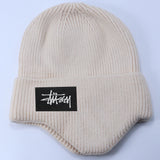 Stussy Hat Winter Knitted Hat Men's and Women's Warm Ear Protector Outdoor Wool Hat