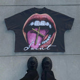 Mixed Emotion T-Shirt MIXED EMOTION Boxy Crew Neck Loose Short Sleeve