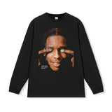 Asap Rocky Hoodie ASAP ROCKY Printed Short Sleeve T-Shirt Men's Long Sleeve