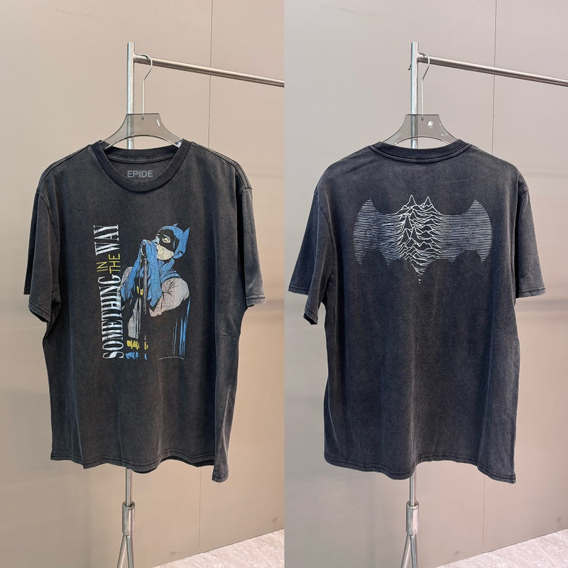 Men Vintage T-Shirts "SOMETHING IN THE WAY" Batman Saint Michael Tee