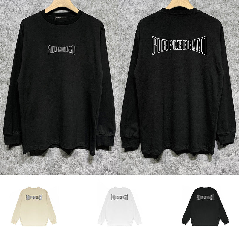 Purple Brand Long Sleeve T-Shirt Fashion Loose Long Sleeve Top