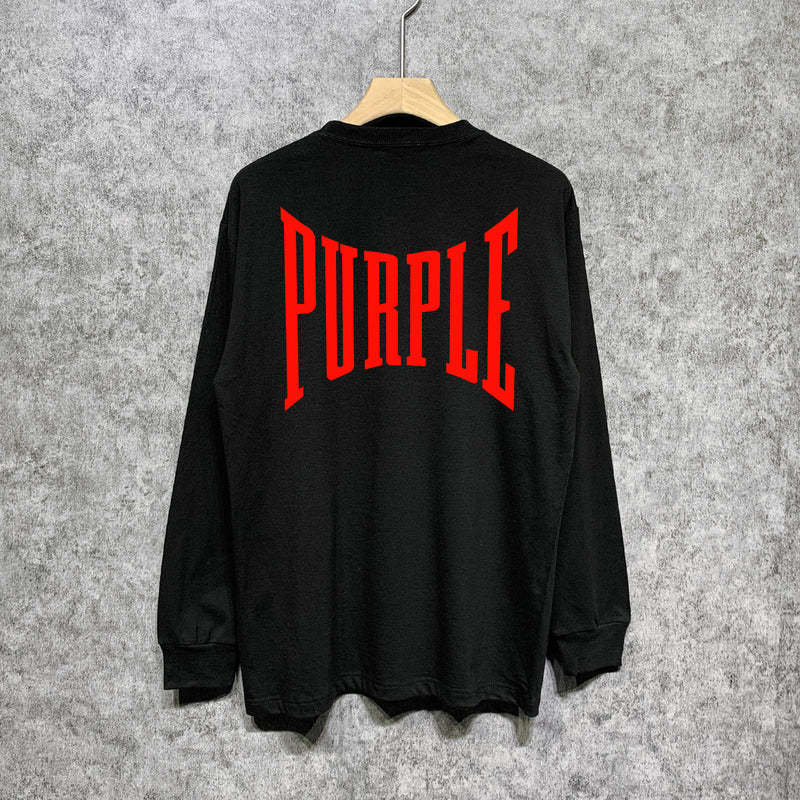 Purple Brand Long Sleeve T-Shirt Fashion Loose Long Sleeve Top