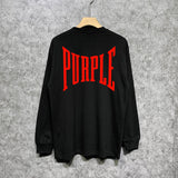 Purple Brand Long Sleeve T-Shirt Fashion Loose Long Sleeve Top