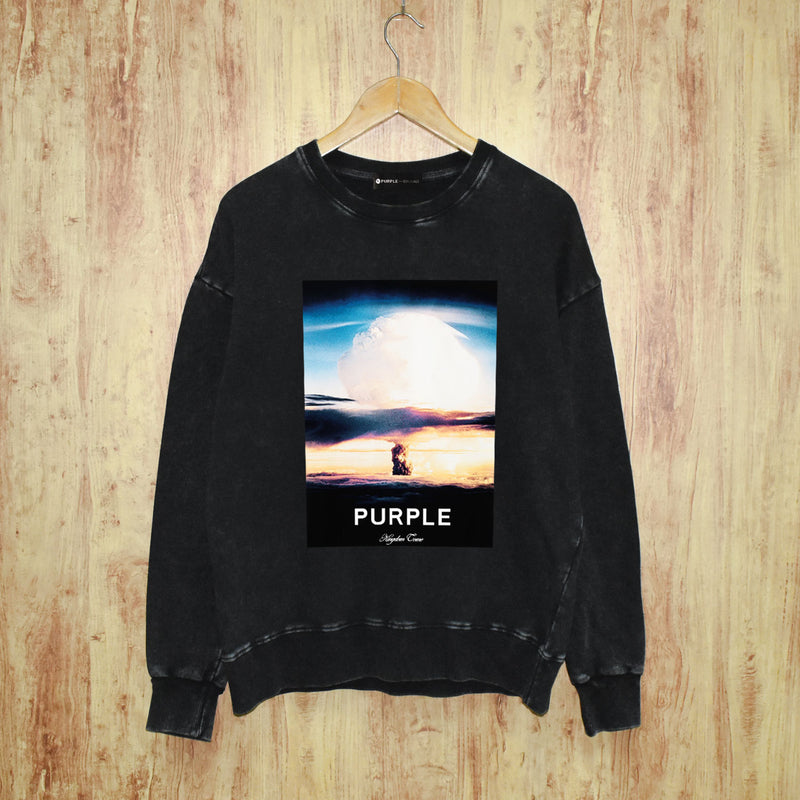 Purple Brand Distressed Sweatshirt Retro Vintage Crew Neck Sweater