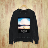 Purple Brand Distressed Sweatshirt Retro Vintage Crew Neck Sweater