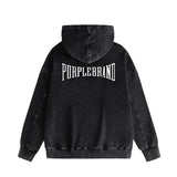 Purple Brand Distressed Hoodie Fashion Old Loose Hooded Sweater
