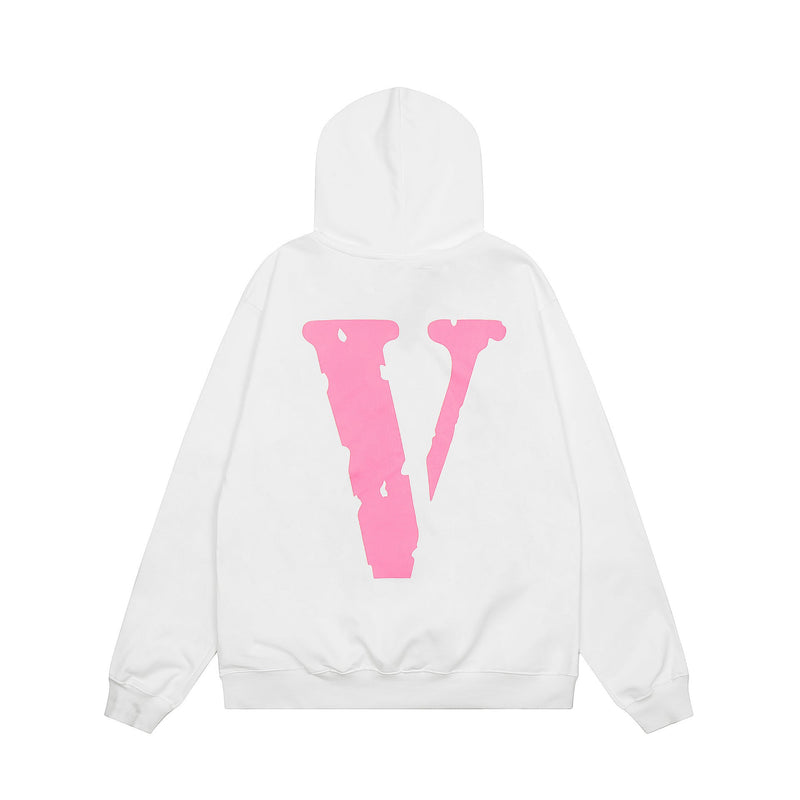 Vlone Hoodie autumn and winter pink big V letter pullover