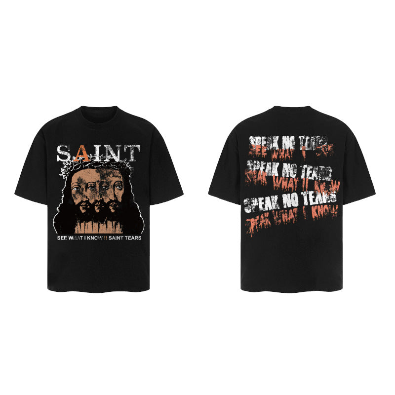 Men Vintage T-Shirts Saint Michael Tee Saint Tears