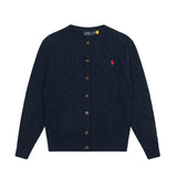Ralph Lauren Knitted sweaters ruff pony standard twist wool crew neck knitted cardigan