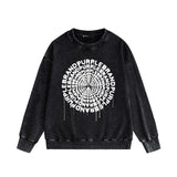 Purple Brand Distressed Sweatshirt Retro Vintage Crew Neck Sweater