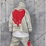 Mens Vintage T-Shirts vintage washed old graffiti loose sweater hoodie