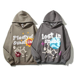 Kanye West Sunday Service Hoodie Vintage Graffiti Skull Letter Foam Printed Letter Sweater
