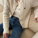 Ralph Lauren Knitted sweaters Ralph Lauren embroidered sweater cardigan knitted sweater loose vintage