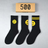 Men socks spring and summer drew smiley face