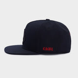 Trendy flat brimmed hat rose embroider