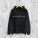 Purple Brand Distressed Hoodie Fashion Old Loose Hooded Sweater
