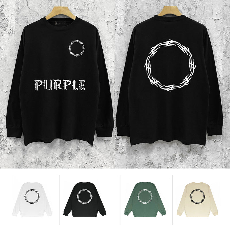 Purple Brand Long Sleeve T-Shirt Fashion Loose Long Sleeve Top
