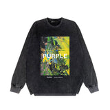 Purple Brand Distressed Long Sleeve Shirt Fashion Distressed Loose Long-sleeved Top