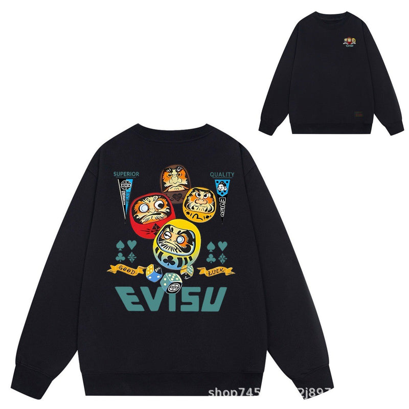 Evisu Sweatshirts Autumn/Winter Print Crew Neck