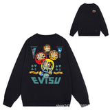 Evisu Sweatshirts Autumn/Winter Print Crew Neck