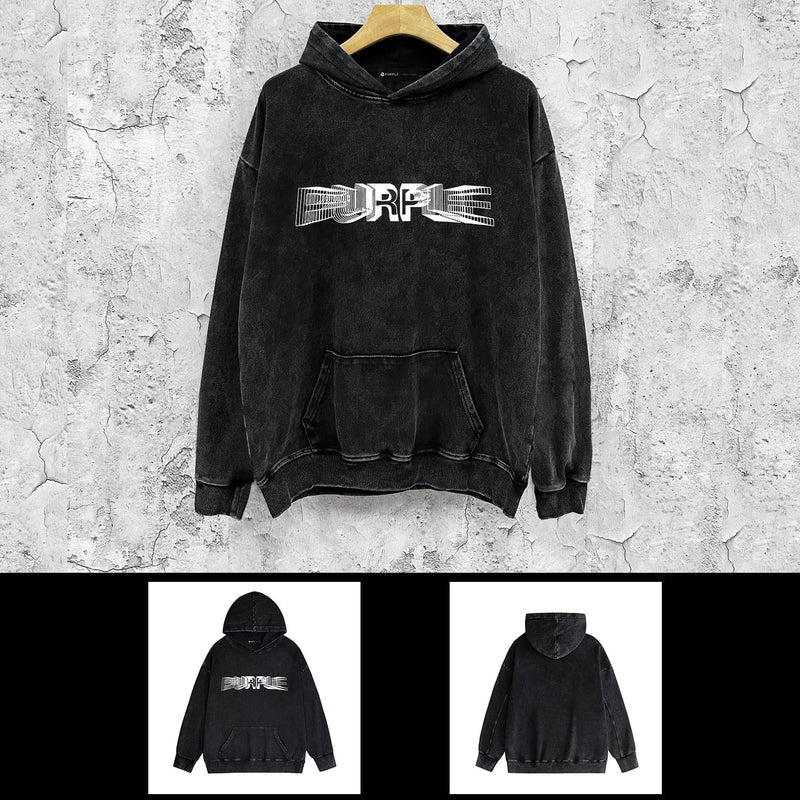 Purple Brand Distressed Hoodie Fashion Old Loose Hooded Sweater