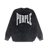 Purple Brand Distressed Long Sleeve Shirt Fashion Distressed Loose Long-sleeved Top